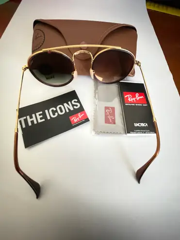 Ray-Ban  Sunglasses Round Double Bridge Gold Size 51mm