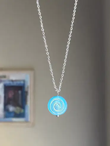 Handmade spiral swirl uzumaki funky boho fairy style simple necklace🌀
