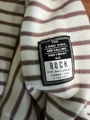 Neutral Aesthetic Oversized Striped Long Sleeve Shirt – XL Tan