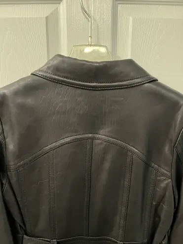 Anne Klein NWOT  Size Large Black Leather Coat