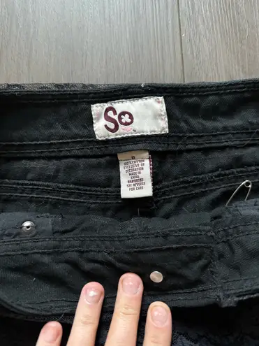 So Lace Ruffle Shorts Black Size 0