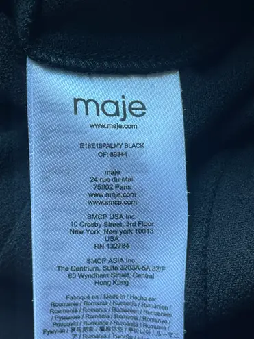 Maje Palmy Belted High Waist Step Hem Crepe Black Pants Size FR40 (US L)