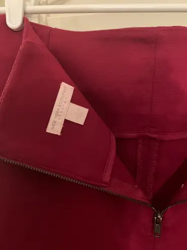 New York And Company Burgundy Stretch Skirt
