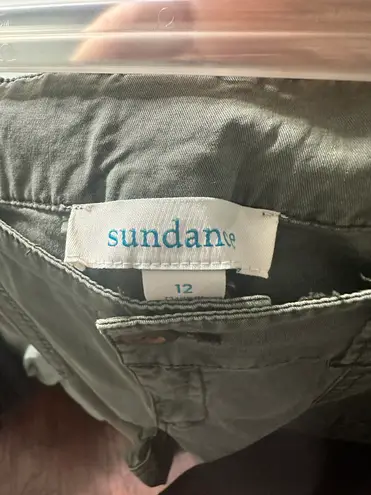 Sundance Bloom Embroidered Cargo Pants size 12 Flowers Army Green Boho Hippy