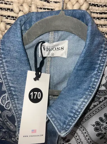 Anthropologie Faria Patchwork Denim Trucker Jacket  - Image 8