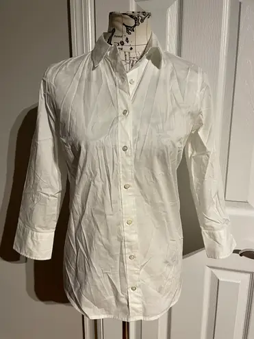 J.Crew NWOT  Preppy Work Perfect Button-Down Shirt casual blouse Women's White Stretch Sz S classic