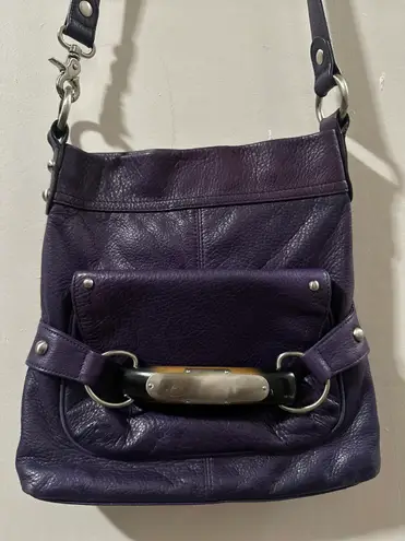 B Makowsky B. Makowsky Deep Purple Leather Crossbody Bag