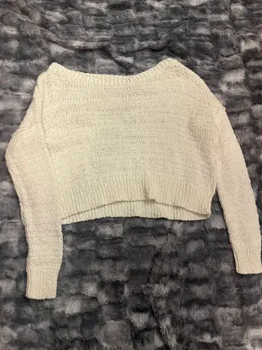 Hollister White Crop Sweater