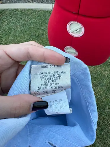 Light Wash Denim Shacket Blue Size XXL