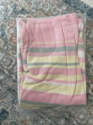 Diane Gilman Natural Elements by Vintage Pink Striped Silk Tank 2X NWT