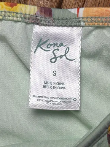 Kona Sol Womens Small Double Tab Medium Coverage Hipster Bikini Bottom Beachwear