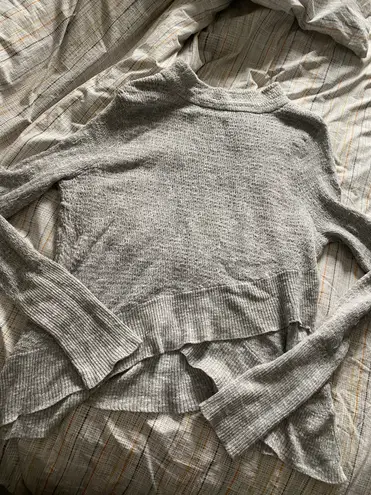 Free People Grey  Crossed Sweater