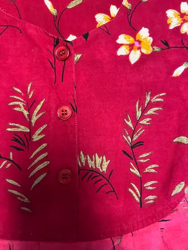 Vintage Charm Vintage 90s floral smocked bohemian peasant maxi dress ruffled skirt size small