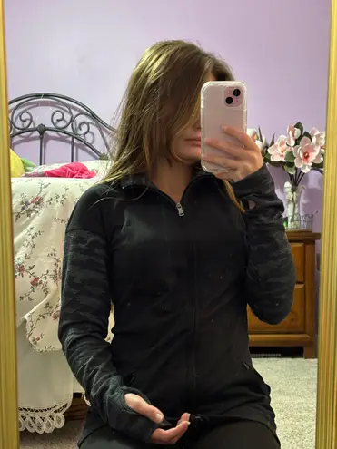 Under Armour Black Camo Zip Up Jacket