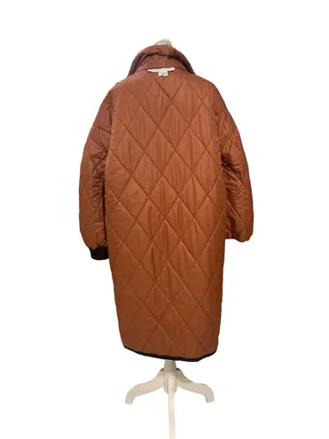 Veronica Beard Shanna Multicolored Plaid Reversible Puffer Oversized Jacket Coat