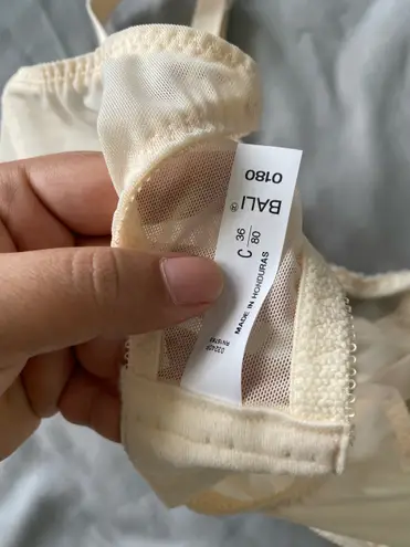 Bali Vintage 60s Bra Beige Original Full Coverage 36C Pinup Bullet Bra Floral - Image 11