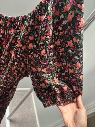 Terra & Sky Floral Black & Pink Cutout Back Dress