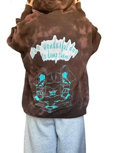 Boys Lie It’s A Wonderful Day To Dump Him Hoodie in Brown Tie Dye