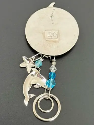 Rare LUNCH At The RITZ Blue Dolphin Dance Dangle Whimsical Earrings 17g.