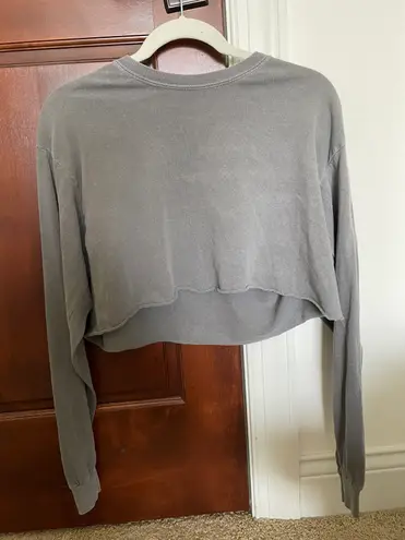 Full Tilt Gray Cropped Long Sleeve