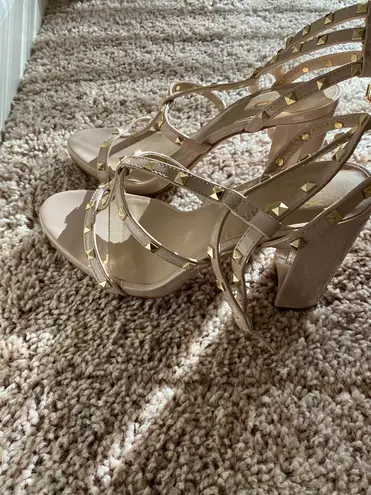 DSW Rhinestone Nude Heels