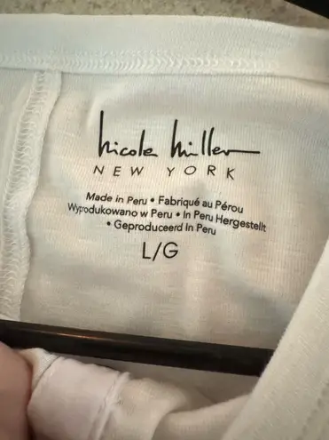 Nicole Miller Thrifted White Tee thumbnail 2