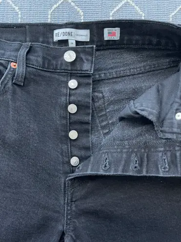RE/DONE Originals High Rise Ankle Crop Black Raw Hem Jeans Size 28 (WORN ONCE) - Image 5