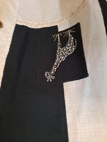 Gepetto Black and White Elephant and Giraffe Button Up Shirt Size Large