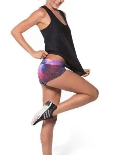 Blackmilk purple galaxy print rave booty shorts - small