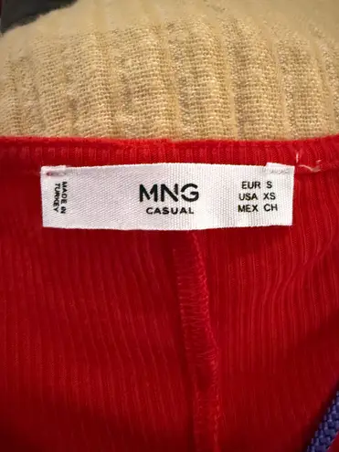 Mango MNG NWOT Elegant Ribbed Red Jumpsuit with Ruffle Sleeves thumbnail 5