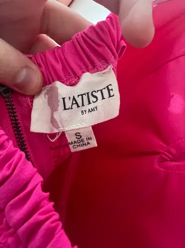 L'ATISTE Hot Pink Strapless Dress