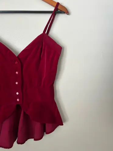 Vintage holiday red velvet like top