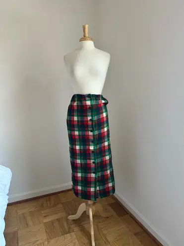 Pendleton Vintage Wool Christmas Tartan Plaid Pencil Skirt