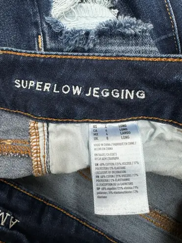 American Eagle Super Stretch AEO Denim Super Low Jeggings Size 4 Long