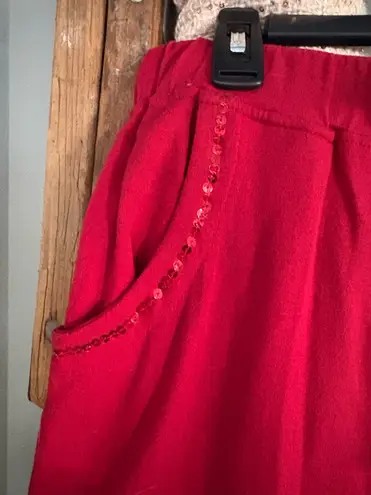 Petite size XL red sweatpants tie waist