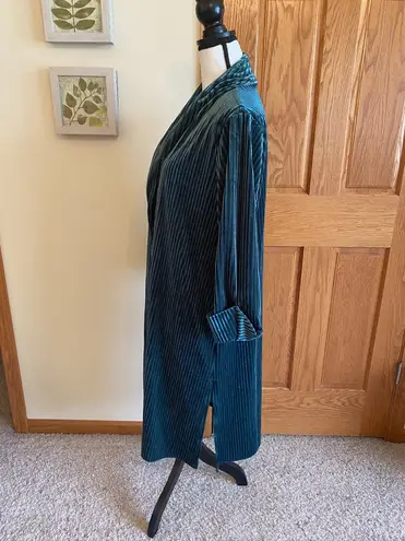 Ember Velvet Cardigan Green Women's Size L Long Sleeve Open Front Sweater