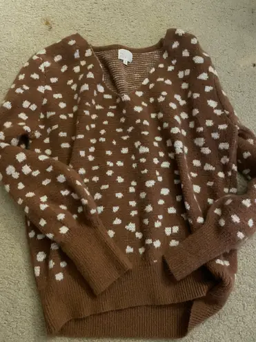 Dee Elly brown dalmatian print sweater