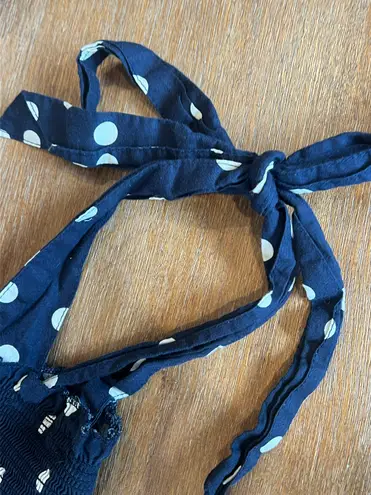 Smocked Polka Dot Mini Dress Multi Size XXS