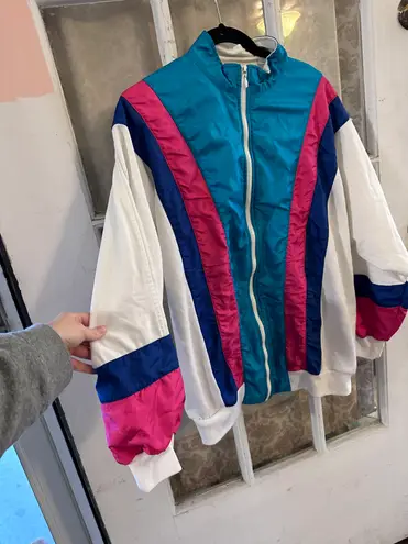 Vintage San Fancisco Sport Neon Windbreaker Jacket Size Medium To Large Multiple