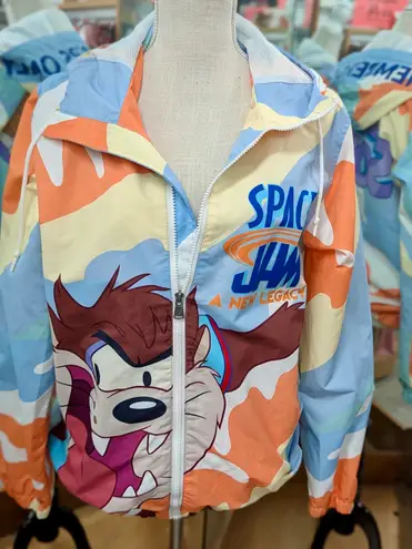 Members Only Space Jam Looney Tunes Windbreaker Jacket Taz Bugs Bunny Small - Image 3