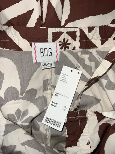 BDG  Eva Tie-Front Ruched Strap Trapeze Mini Dress