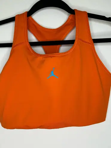 Nike Jordan Jumpman Sports Bra In Orange/ Blue Lagoon