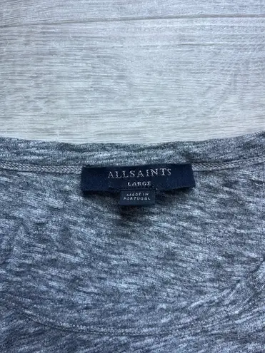 All Saints Nandi Flame Pullover Gray Tshirt Dress Cotton Viscose Blend Size L