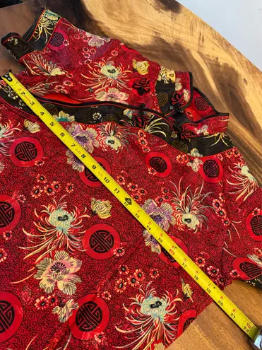 Sue’s Fashion Cheongsam Chinese Satin Short Sleeve Slim Maxi Dress. Size Medium