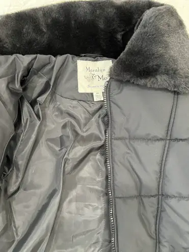 Maralyn & Me Maraly & Me Junior Belted Faux Fur Collar Puffer Coat