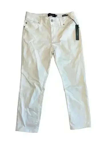Tahari White Straight Leg Jeans Classic Denim Pants New with Tags F36