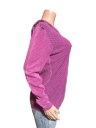 Pulp long sleeve v neck boysenberry pullover with hooded sweater L Purple Size L