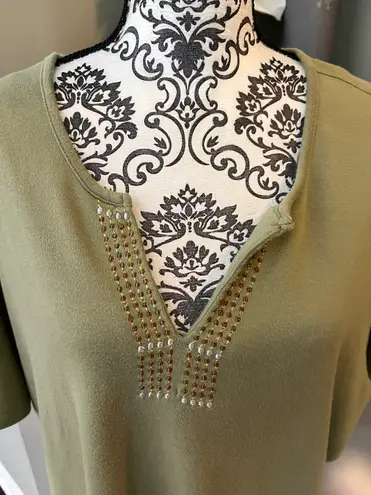 Coral Bay 3X Green Short Sleeve Top