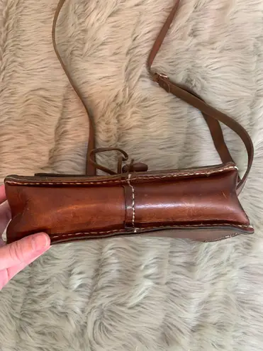 Vintage Leather Boho Hippie Purse Brown