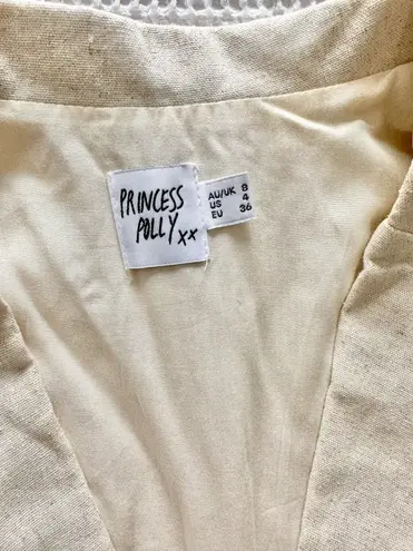 Princess Polly Turin beige shortsleeve romper playsuit